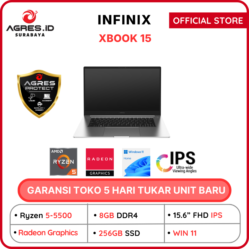 Jual Infinix Xbook 15 RYZEN 5 5500U 8GB 256GB 15.6 FHD IPS Windows 11 ...