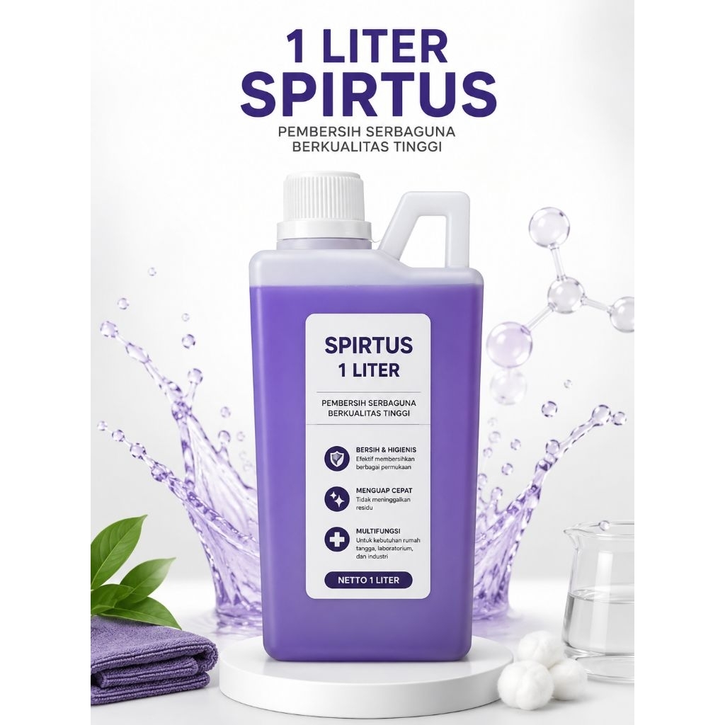 Jual 1 Liter Cairan spiritus - Spritus - Spirtus warna ungu Untuk ...