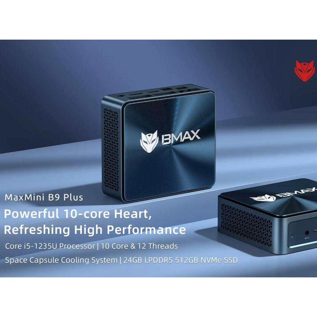 MiniPC BMAX B9 Plus Intel Core i5 1235U Gen12 24GB DDR5 512GB SSD NVMe WiFi6 HDMI Windows 11 Pro