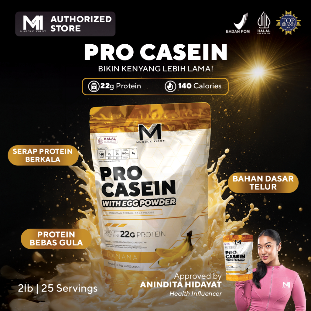 Jual MUSCLE FIRST Pro Casein 2lbs/900gr - Whey Protein Suplemen Fitness ...