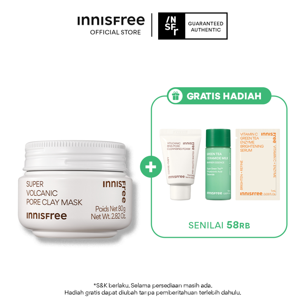 Jual Buy 1 Get 3 Innisfree Innisfree Super Volcanic Pore Clay Mask Set ...