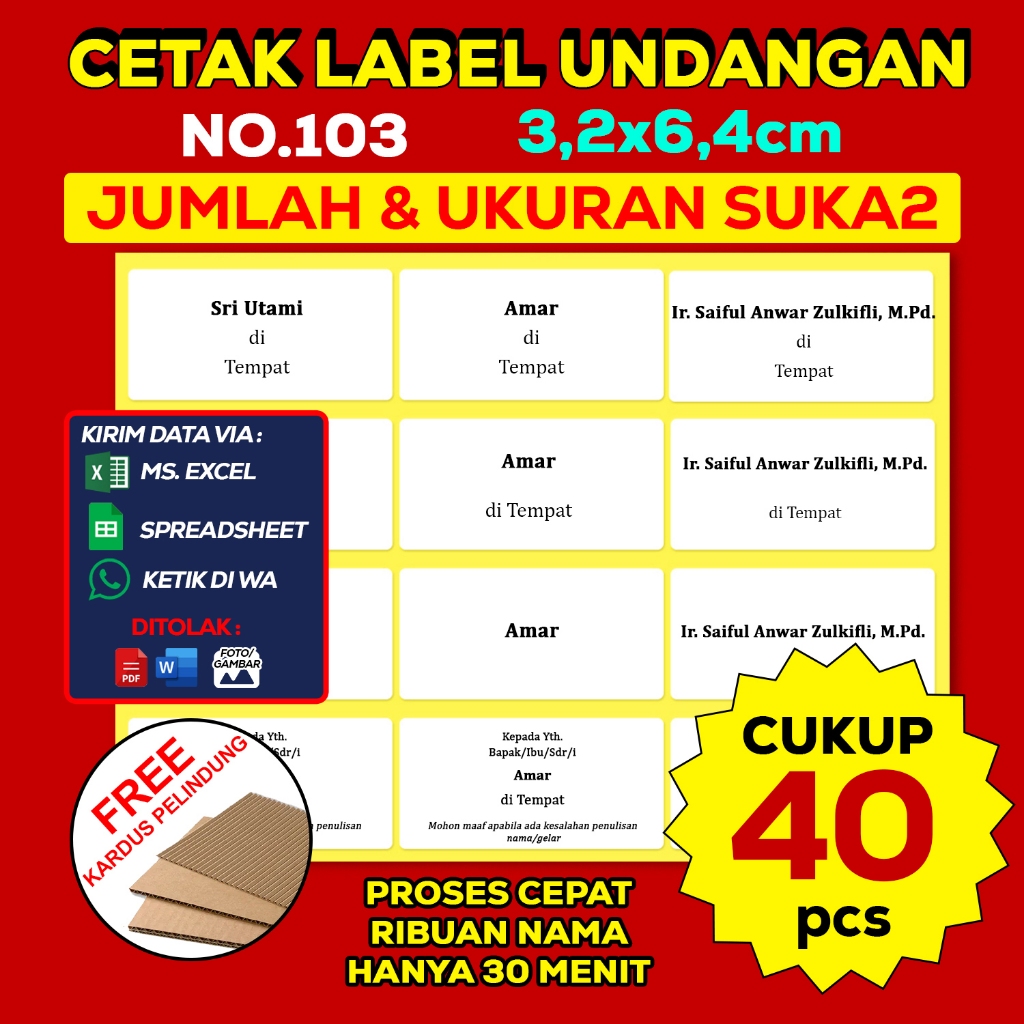 Jual AF Cetak Label Undangan Bahagia / Print Sticker Label Undangan ...