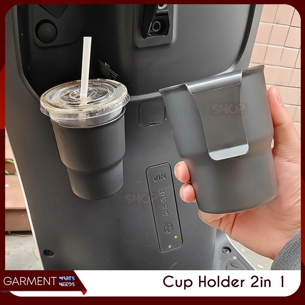 Cup Holder Motor Mobil Tempat Botol Minum Gantungan Dashboard Sepeda Matic Aksesoris Keranjang Gelas Serbaguna