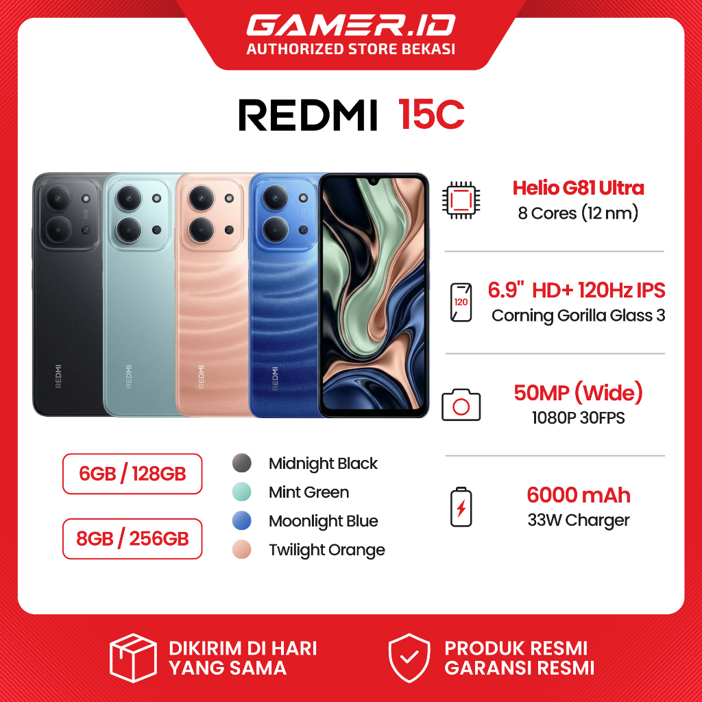 Xiaomi Redmi 15C 6/128GB | 8/256GB Garansi Resmi Xiaomi Indonesia
