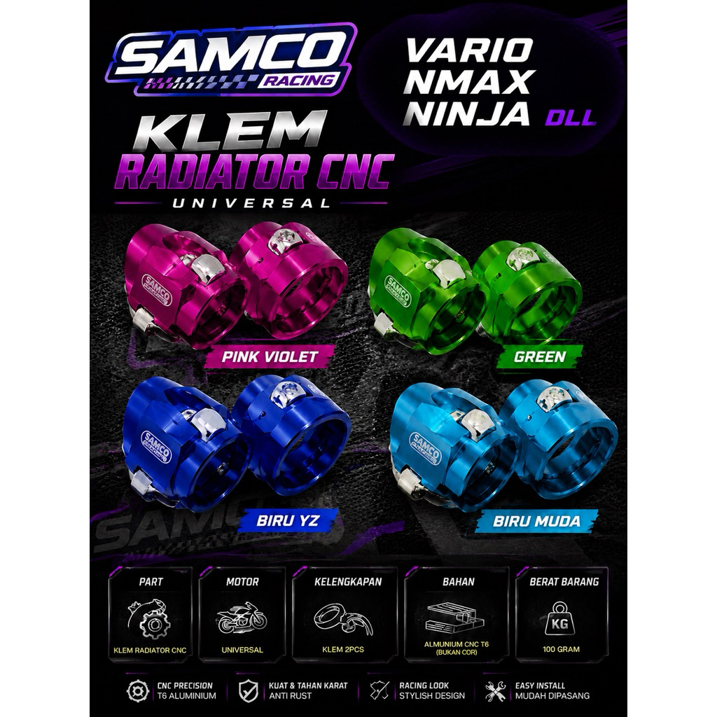Jual KLEMAN SELANG 2pcs SAMCO THAILAND - KLEMAN SELANG RADIATOR NMAX ...