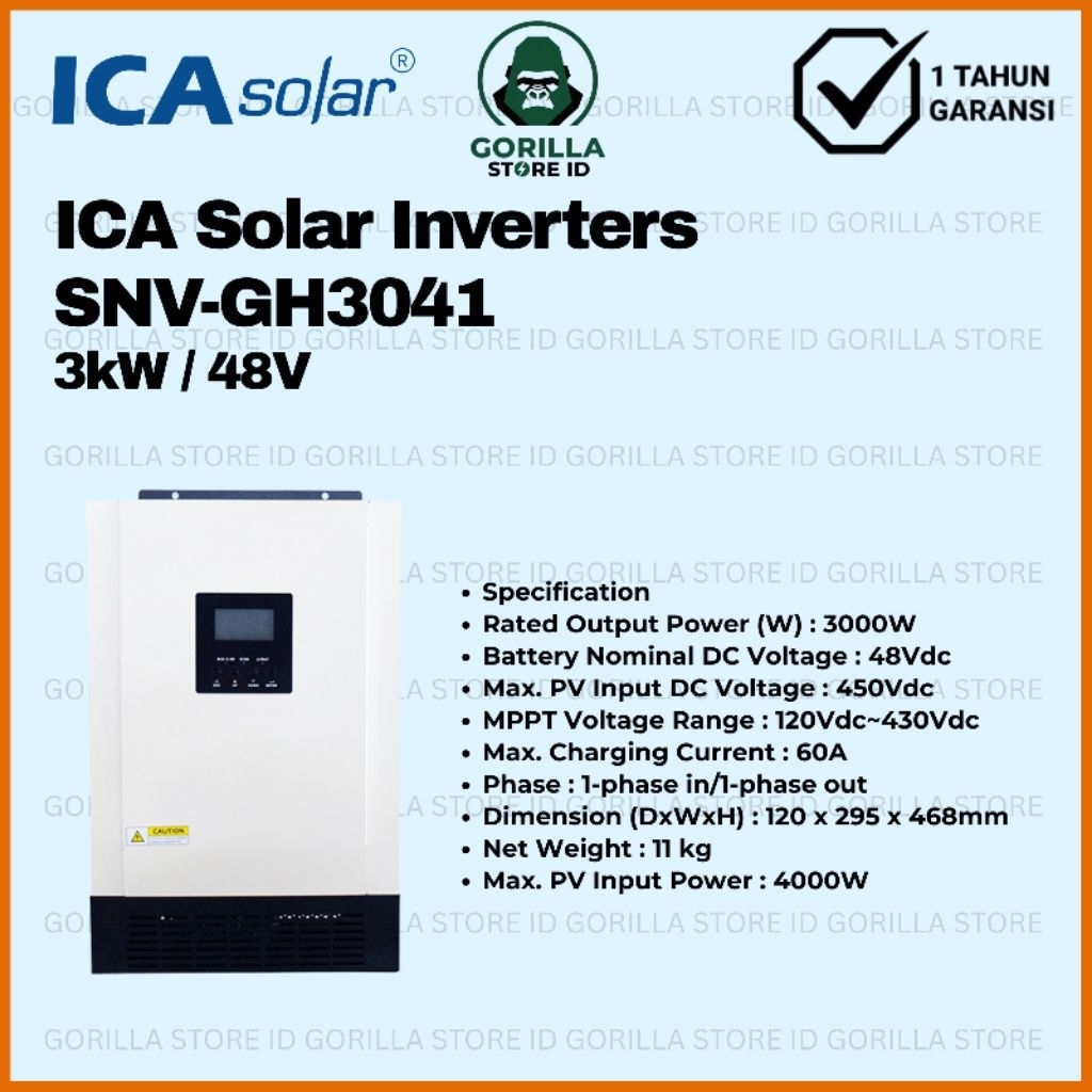 Jual ICA Solar Inverter Hybrid Bidirectional SNV-GH3041 3KW 48V ...
