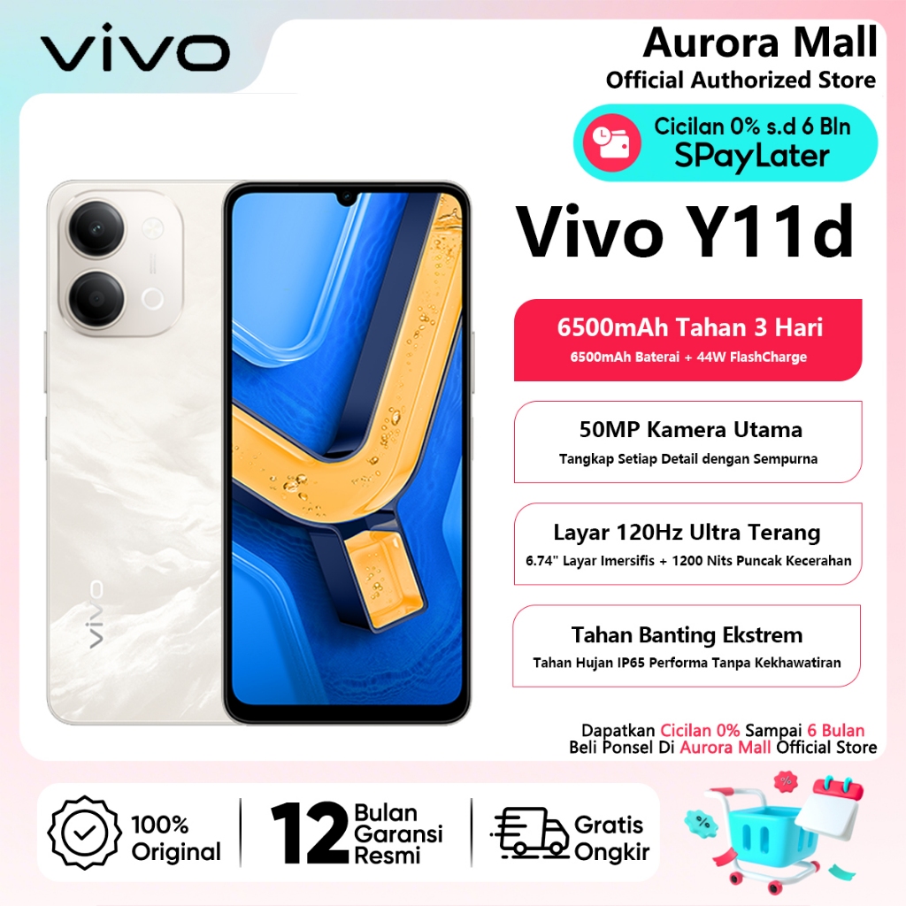 Vivo Y05 Y11d Y31d - 4GB/6GB/8GB Extended RAM Official Store HP Android Murah Terbaru 2026 Handphone