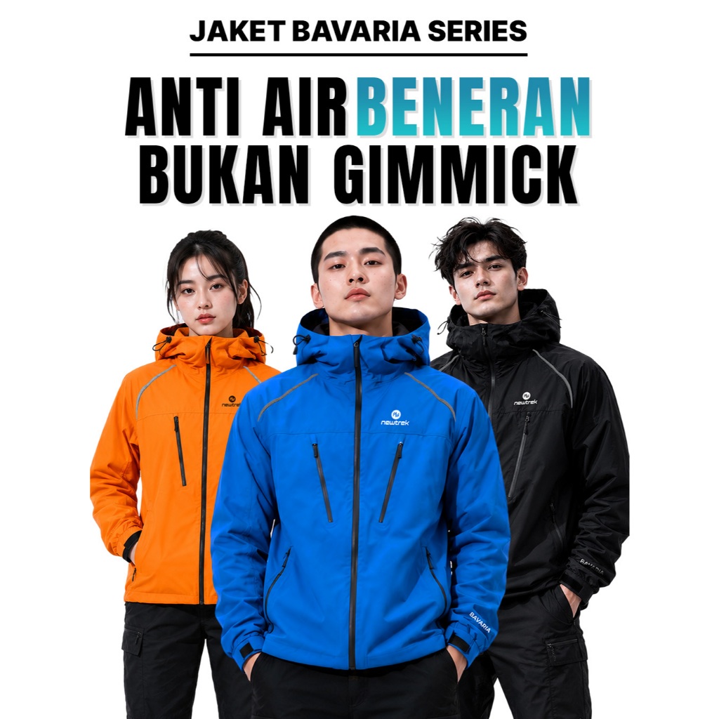 Newtrek Jaket Bavaria Gorpcore Outdoor Gunung Pria Wanita Windproof Anti Angin