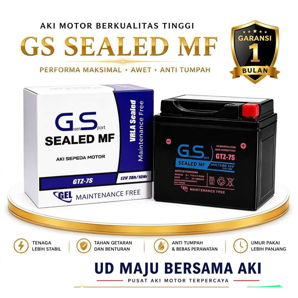 Aki Motor  Honda Vario 125 +Vario 150  GTZ7S Aki kering GS GREENSPORT GTZ7S
