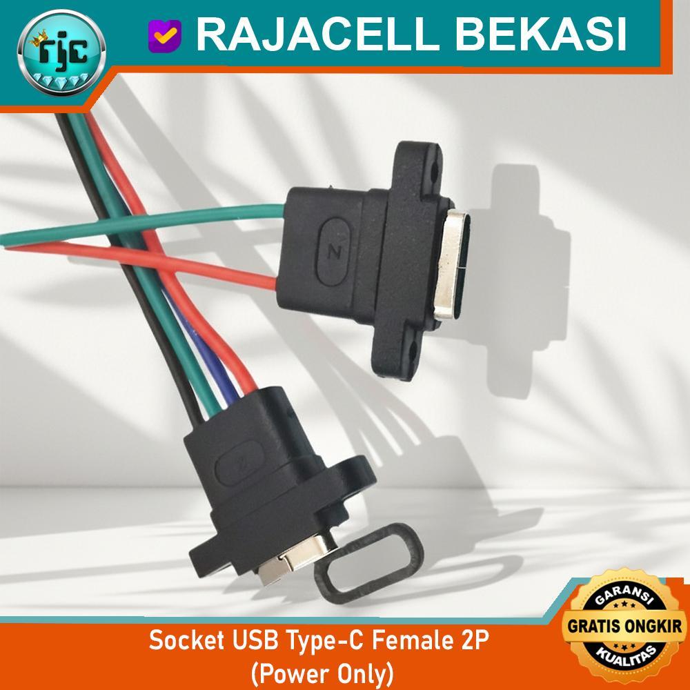 Jual Socket Female USB Type-C dengan Mounting Bracket dan Kabel 15cm ...