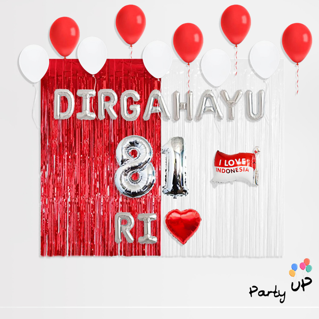 [Paket] Dekorasi Pesta HUT RI 17 Agustus / Dirgahayu RI Balon