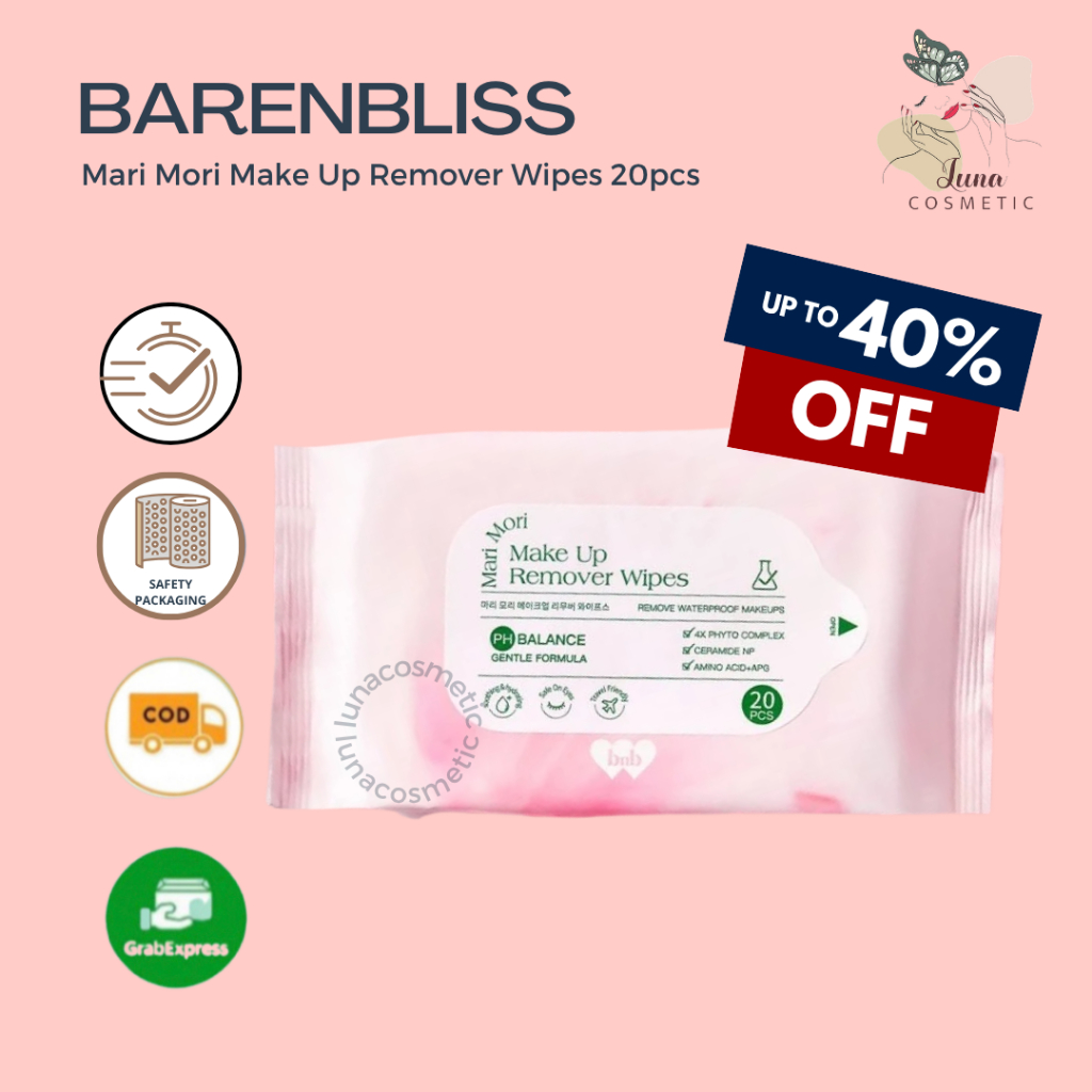 BNB Barenbliss Mari Mori Make Up Remover Wipes 20pcs