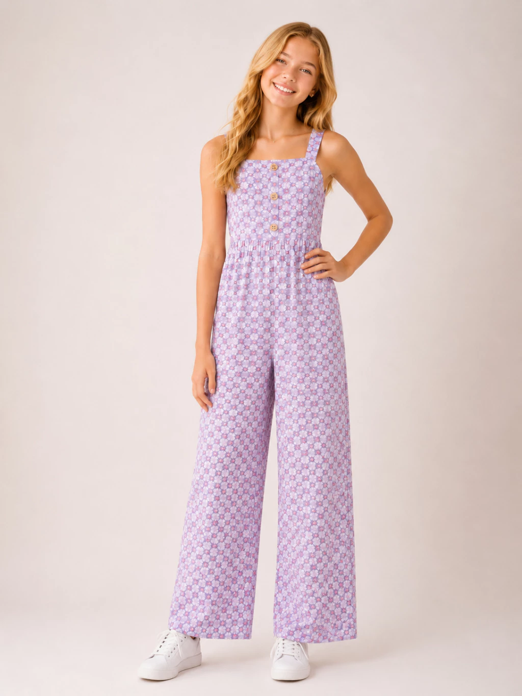 Jumpsuit Anak Perempuan OSK Girl Floral Sleeveless Jumpsuit - 2616