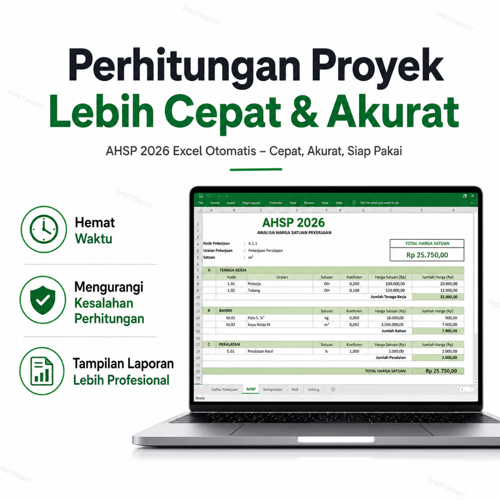 Jual AHSP 2026 Format Excel Siap Pakai | Analisa Harga Satuan Pekerjaan ...