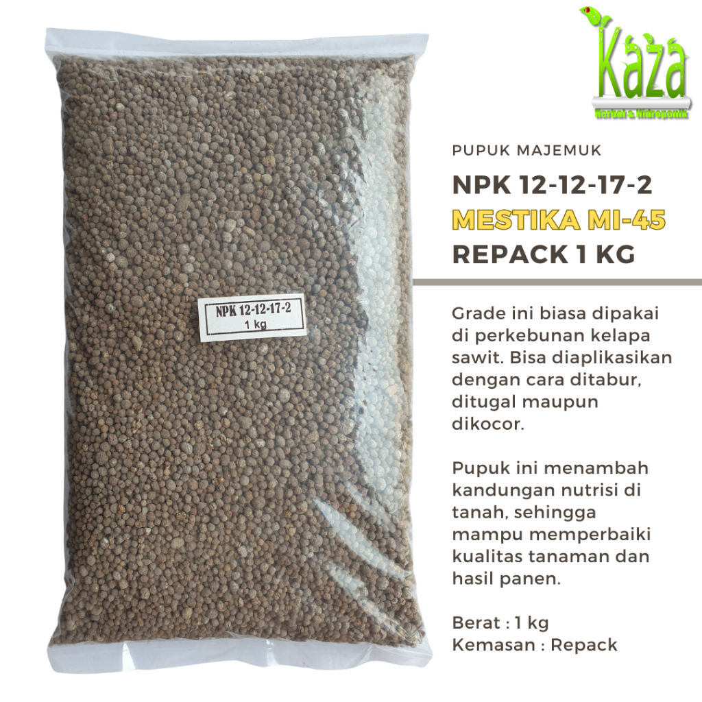 Pupuk NPK 12-12-17-2 1 kg Mestika MI-45 Repack