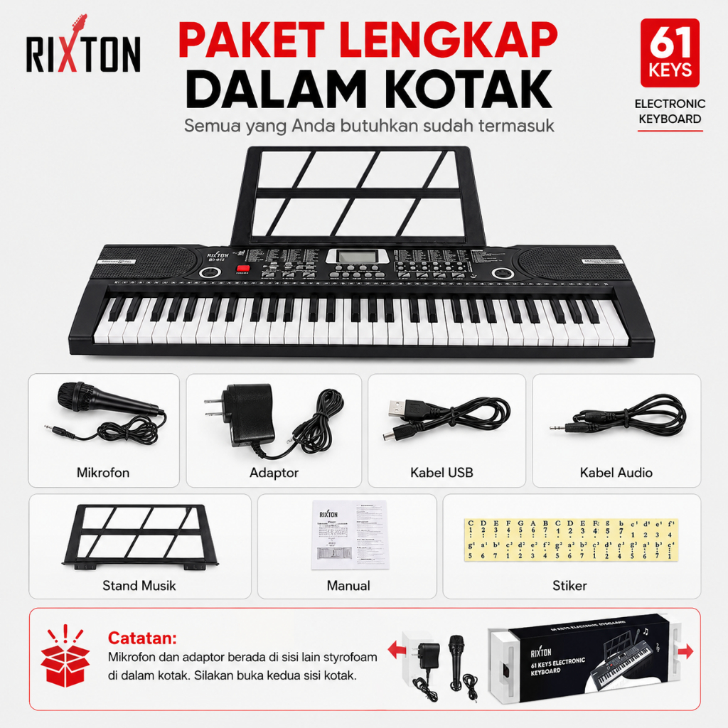 Jual RIXTON Keyboard Electronic Piano Digital Keyboard Piano Portable ...