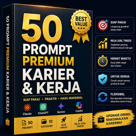 50 Prompt AI Premium Siap Pakai untuk Karier & Kerja | ChatGPT, Claude, Gemini