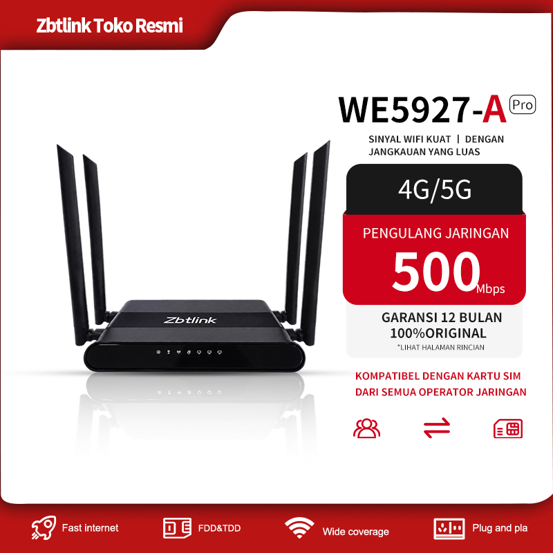 Zbtlink 500Mbps Modem WiFi 4G All Operator LTE Sim Card Slot 2.4GHz Home Router