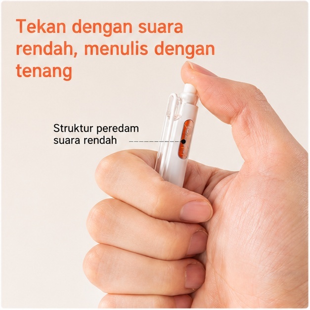 Bantex Pulpen Pena 0.5 mm / Gel Pen Tinta Cepat Kering Suara Klik Rendah Pegangan Nyaman BG1105 (2)