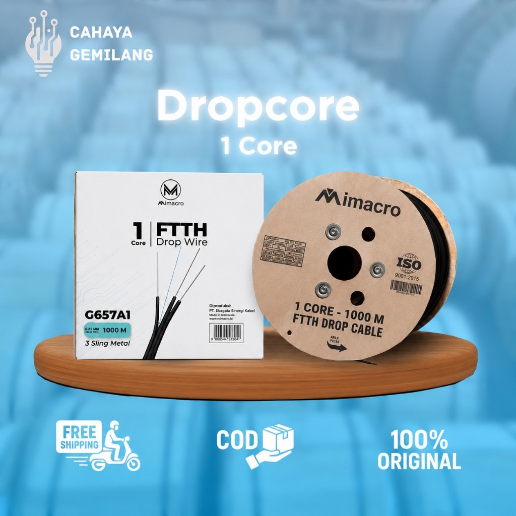 Jual Kabel Dropcore 1 Core 3 Seling 1KM Mimacro | Kabel FIber Optik ...