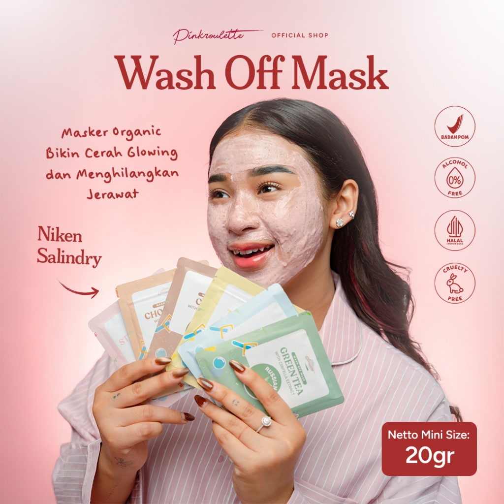 Jual PinkRoulette Masker Organic FaceMask Travel Size 20gr | Masker ...