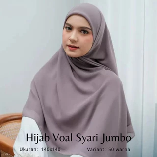 Jilbab segiempat Voal Paris Syari Jumbo 140x140 Bahan Nyaman lembut
