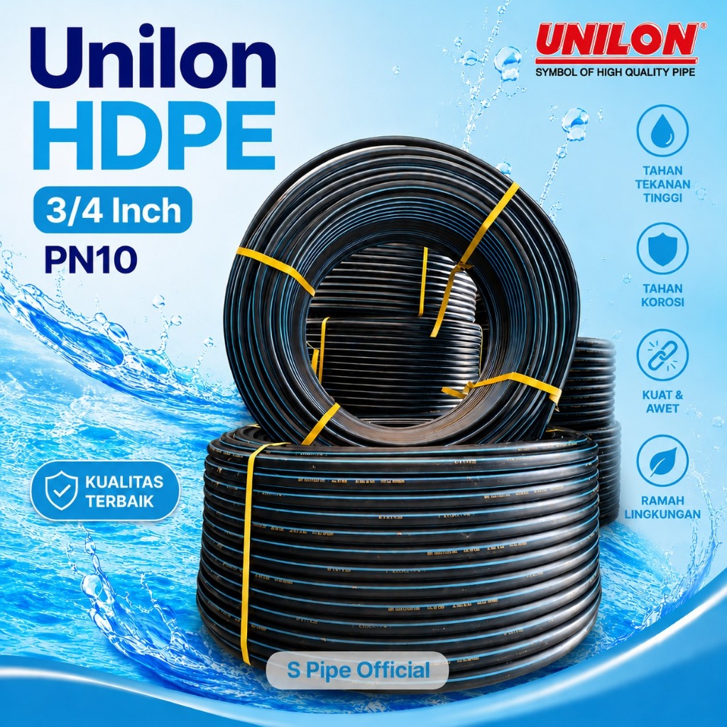 Jual Pipa HDPE Unilon 3/4 Inch Pn10 SDR-17 100% SNI & Baru | Shopee ...