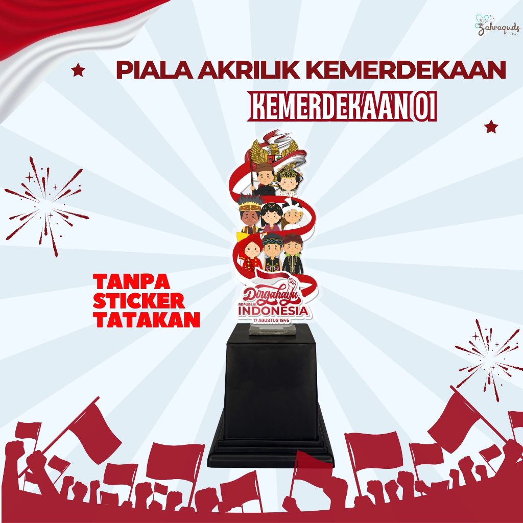 PIALA AGUTUSSAN KEMERDEKAN HADIAH KEMERDEKAAN 17 AGUSTUS 01 BAHAN AKRILIK MURAH