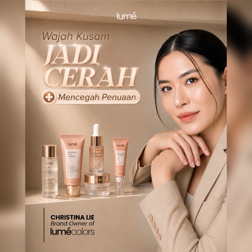 Lume Serum / Moisturizer / Essence / Facial Wash / Acne Spot Skincare Set Lengkap Wajah Kusam Anti Aging Brightening Serum Niacinamide Moisturizer Essence Facial Wash Acne Spot