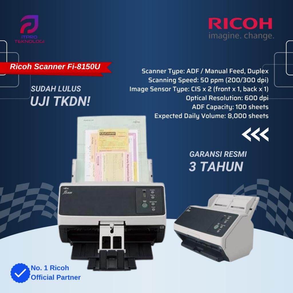 Jual Scanner Ricoh Fi-8150U / Fi8150U / fi 8150 USB Garansi Resmi ...