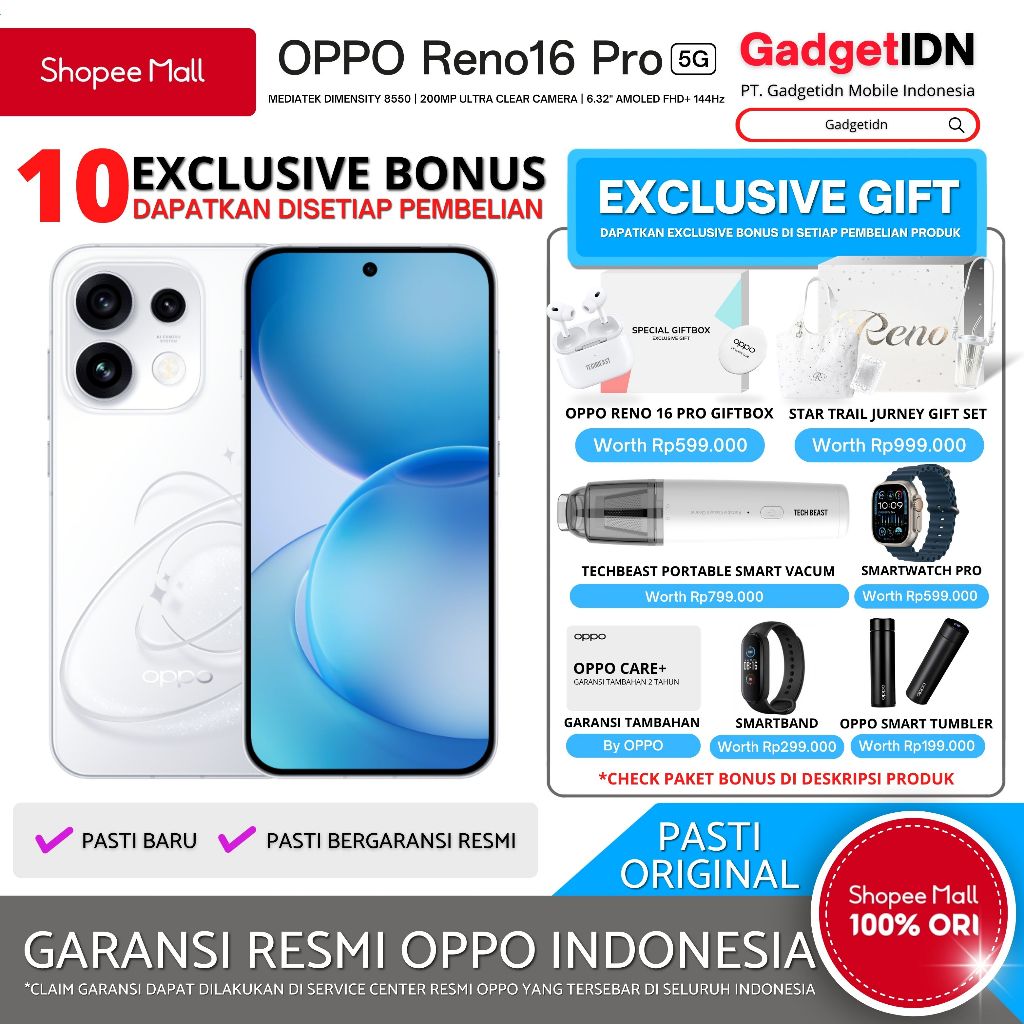 Jual Oppo Reno 16 Terlengkap & Harga Terbaru Juli 2026 | Shopee Indonesia