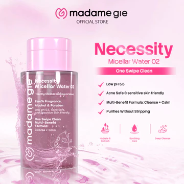 NEW LAUNCH Madame Gie Necessity Micellar Water 02 300ML Makeup Remover Cleanse Calm Low PH 5