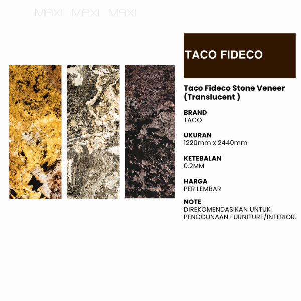 Jual TACO Fideco Wall Panel Stone Veneer Translucent Tebal 2mm Ukuran ...