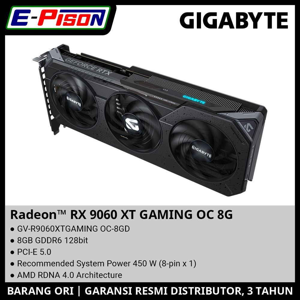 Jual VGA Radeon RX 9060 XT GAMING OC 8GB GDDR6 128bit GIGABYTE GV ...
