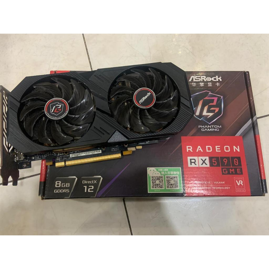 Jual VGA AMD Asrock RX590 GME / RX 590 GME 8GB OC phantom gaming / 2ND ...