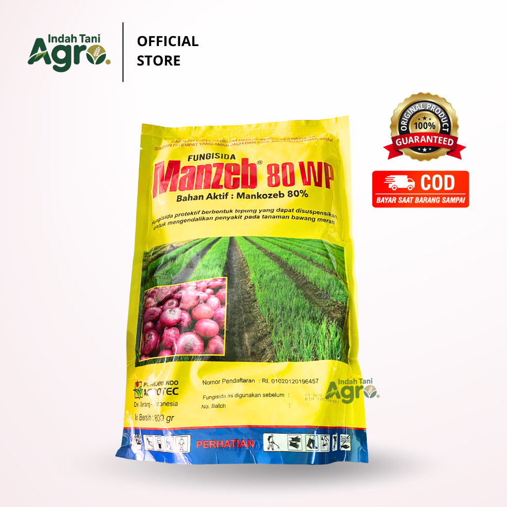 Jual Fungisida MANZEB KUNING 80WP Tepung Protektif Bawang Merah 800gr ...