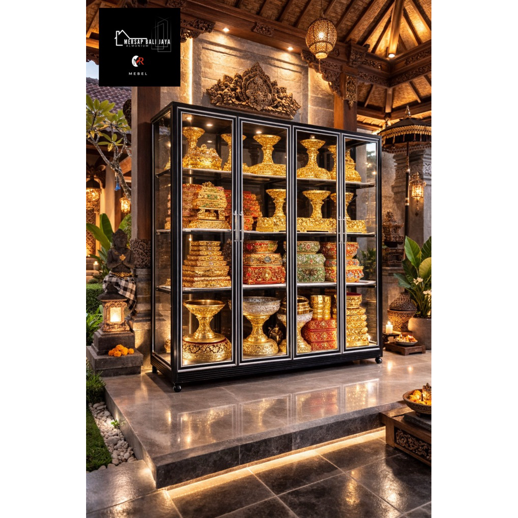 Jual rak kaca dulang 4 pintu | Shopee Indonesia
