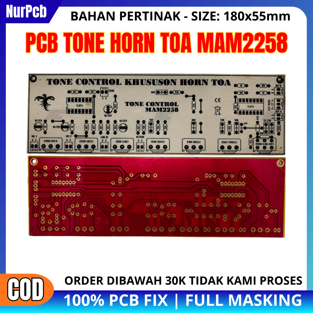 Jual NUR PCB - PCB Tone Control Horn TOA MAM2258 – Pertinak Fullmasking ...