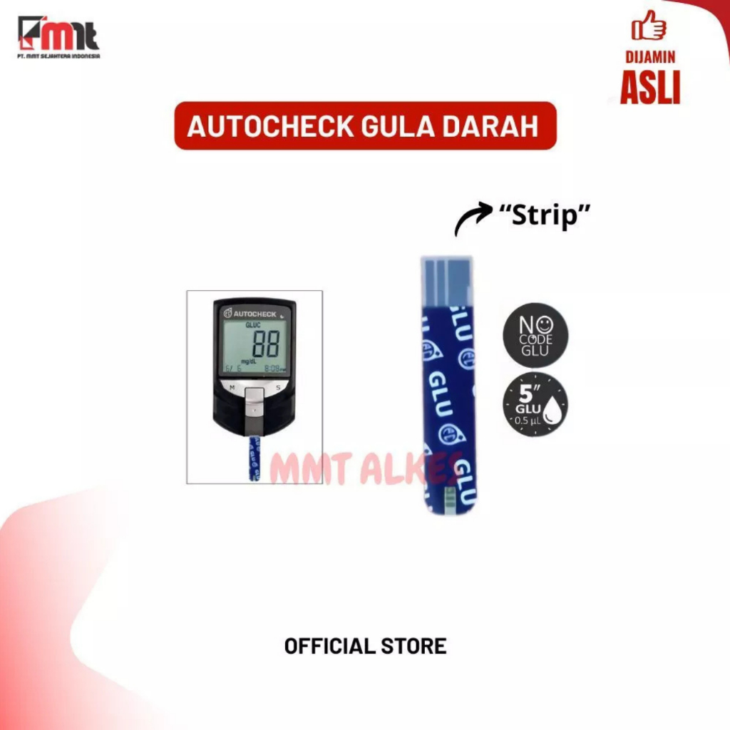 Jual STRIP AUTOCHECK BLOOD GLUCOSE STRIP STIK AUTOCHECK GULA DARAH 25 ...