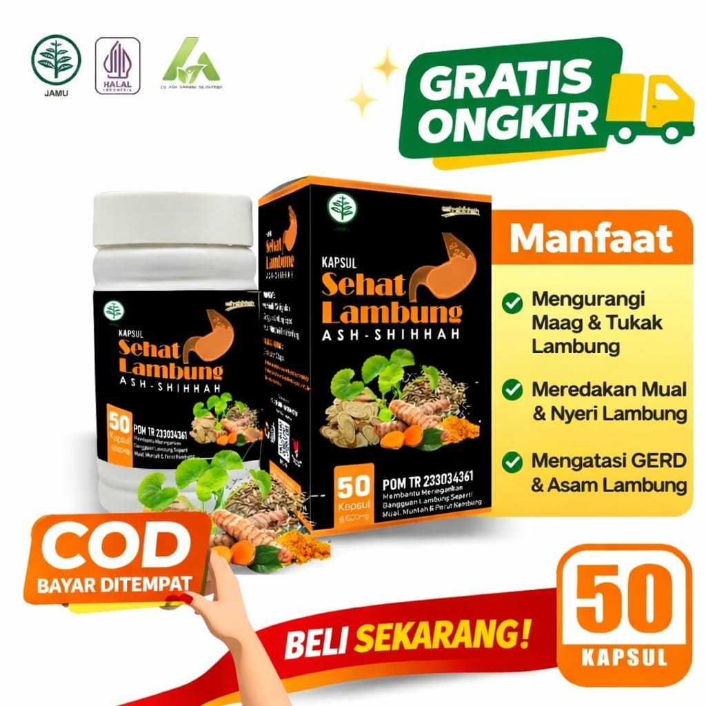 Kapsul Sehat Lambung Original isi 5O Kapsul BPOM Obat Maag Asam Lambung Perut Mual Kembung