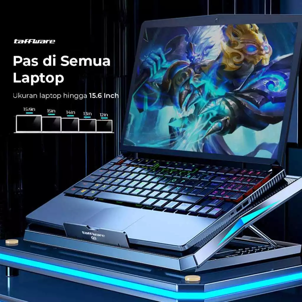 Jual TAFFWARE MC Cooling Pad Laptop Gaming 6 Fan Adjustable 15.6 Inch ...