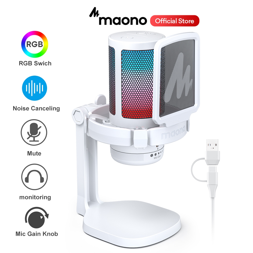 Jual Maono DGM20 USB Microphone RGB Gaming Mic Condenser Mic with Mic ...