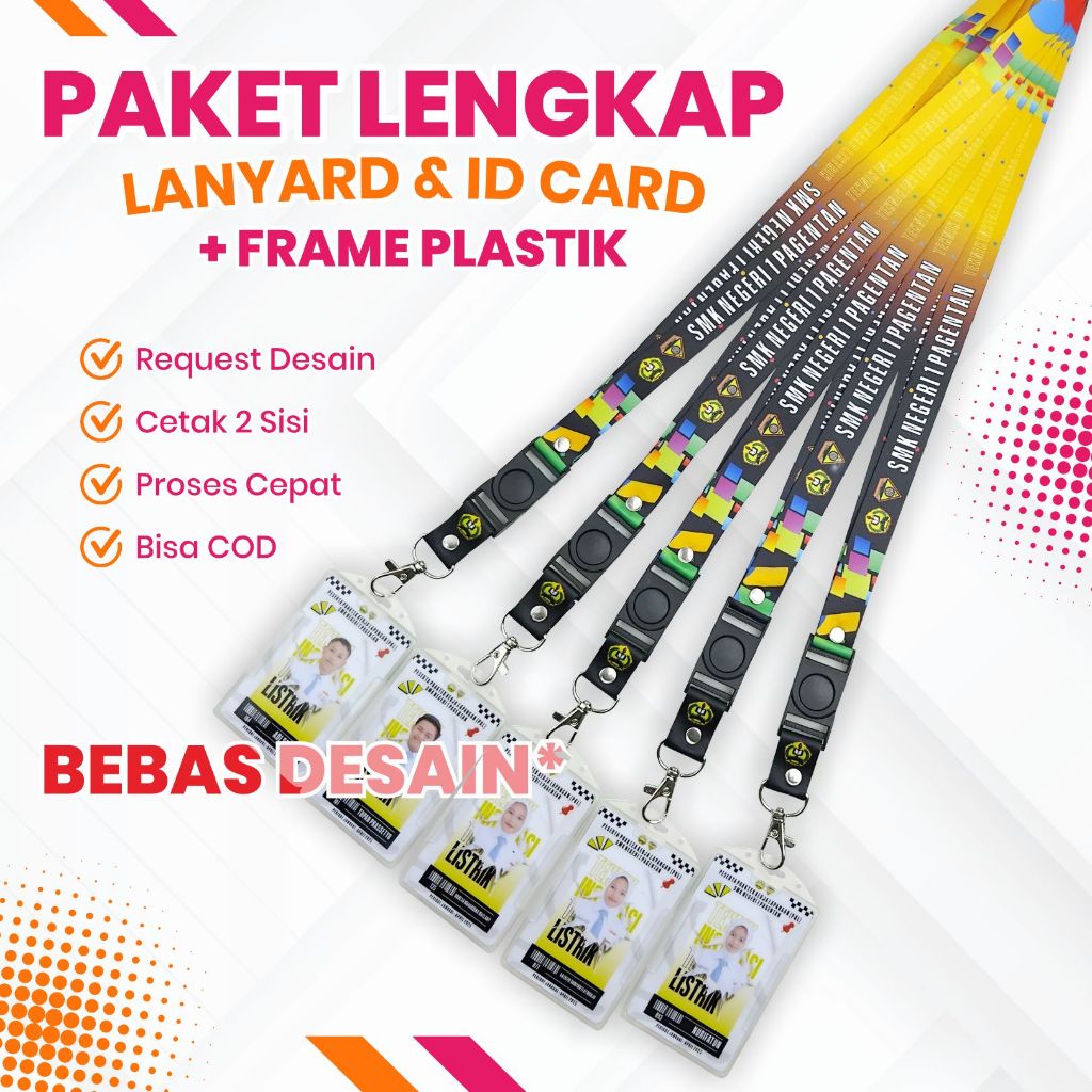 Jual [PAKET LENGKAP] CUSTOM TALI LANYARD / ID CARD / FRAME PLASTIK 2 ...