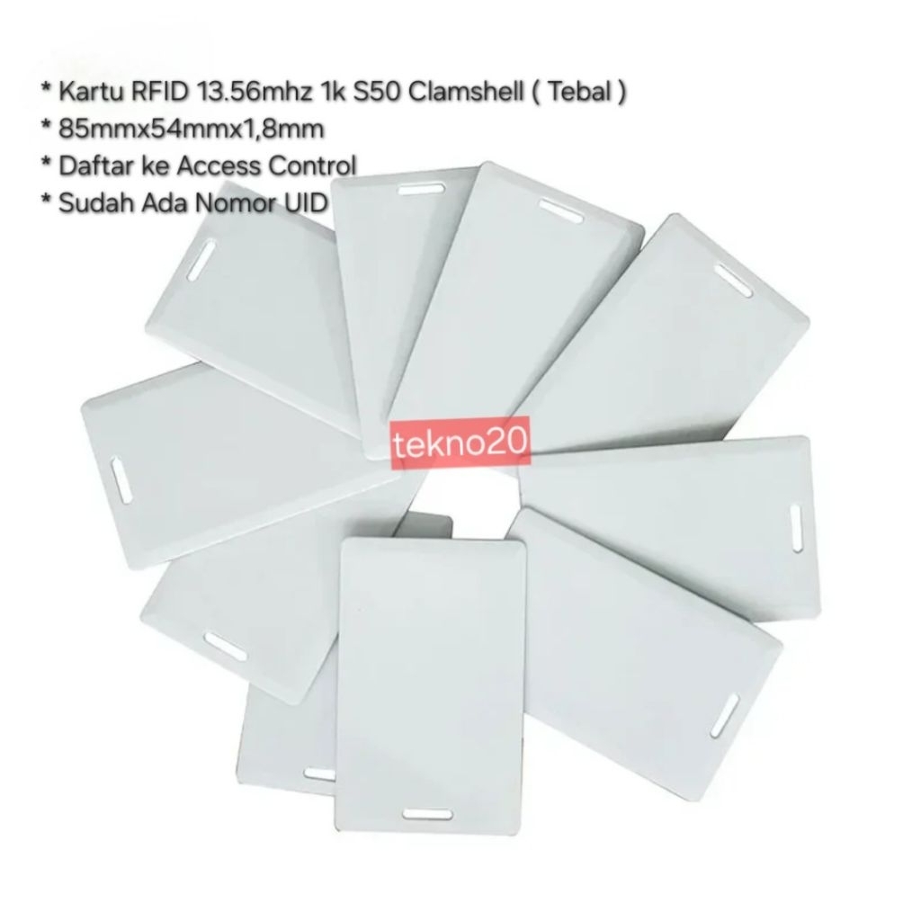 Jual Kartu RFID 13.56Mhz Tebal ( Clamshell ) 1K S50 NFC | Card RFID 13 ...