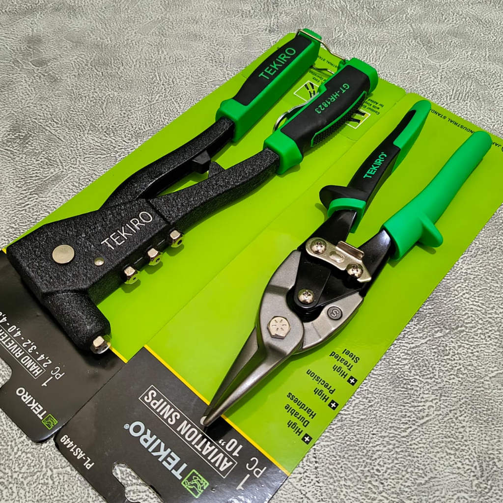 Jual TEKIRO 2 SET Paket Tang Rivet + Gunting Baja Ringan 10 Inch ...