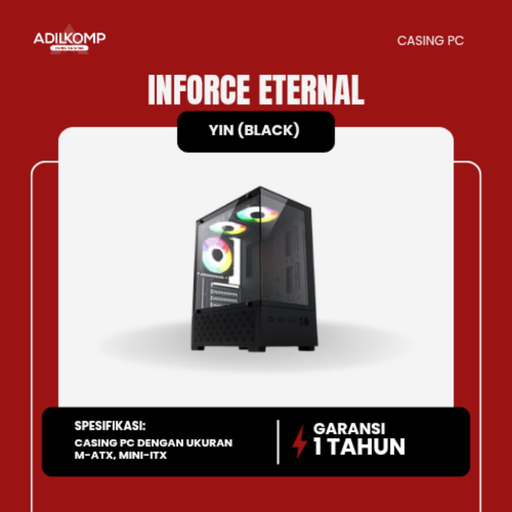 Jual CASE PC INFORCE ETERNAL YIN BLACK/YANG WHITE TANPA FAN | Shopee ...