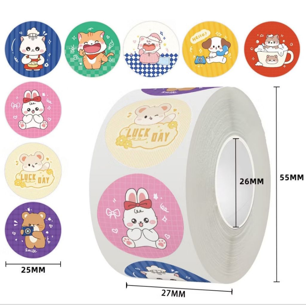 Jual Sticker Label Thank You Stiker Decor Animasi Lucu 500pcs | Shopee ...