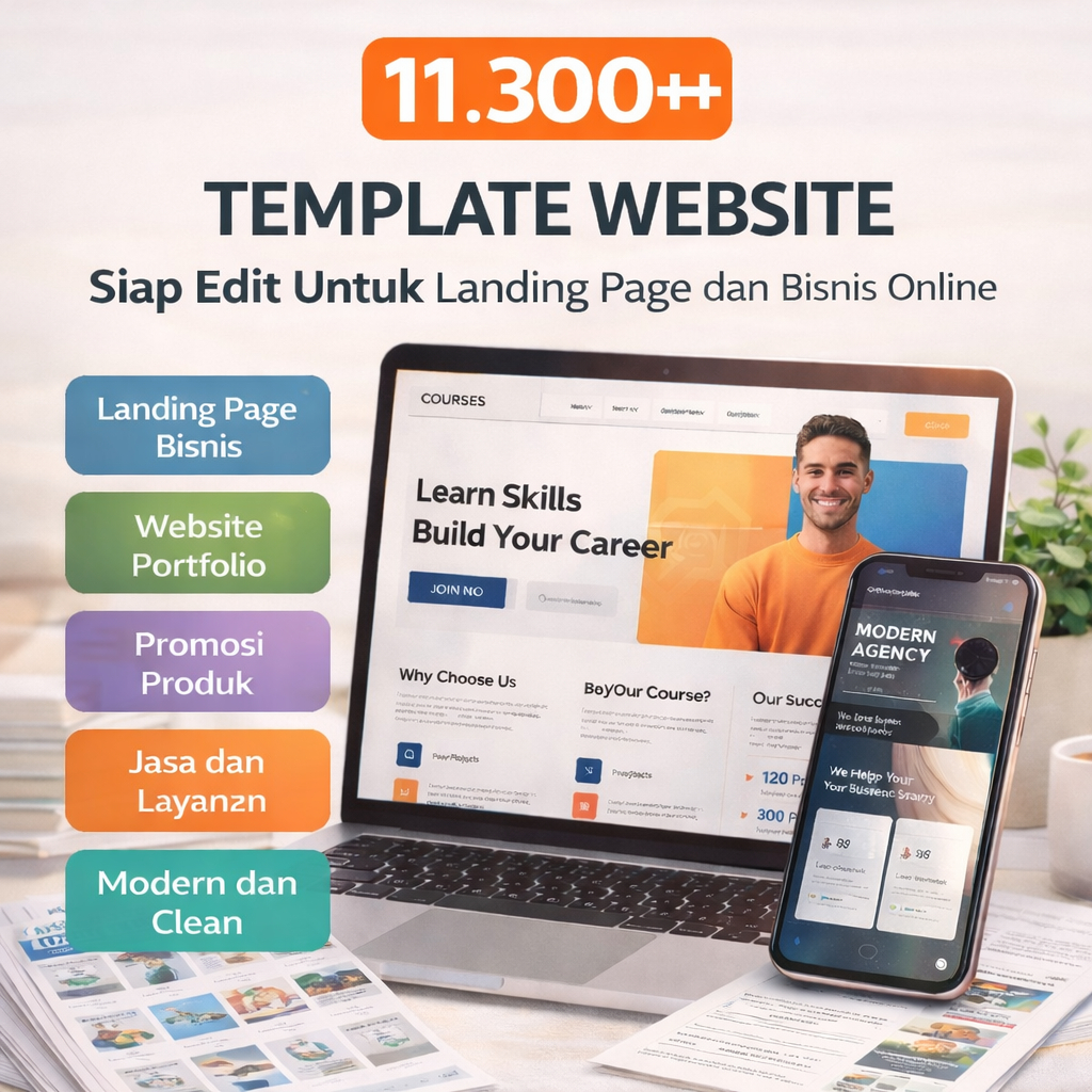 300+ Template CAVA Website Siap Edit, Landing Page, Bisnis, Modern, Clean
