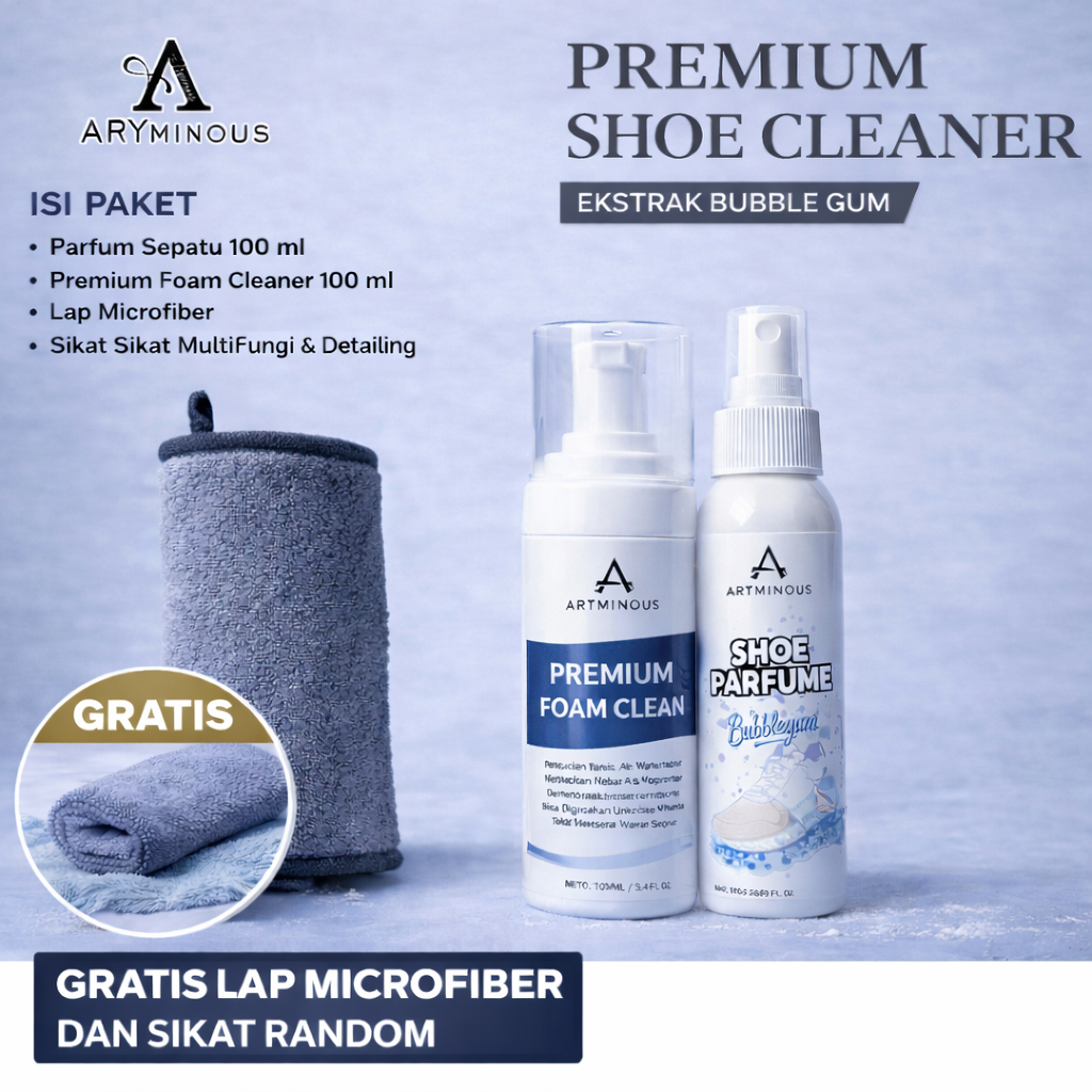 Jual PAKET 2 PCS PEMBERSIH SEPATU FOAM CLEANER & PARFUME BUBBLEGUM BY ...