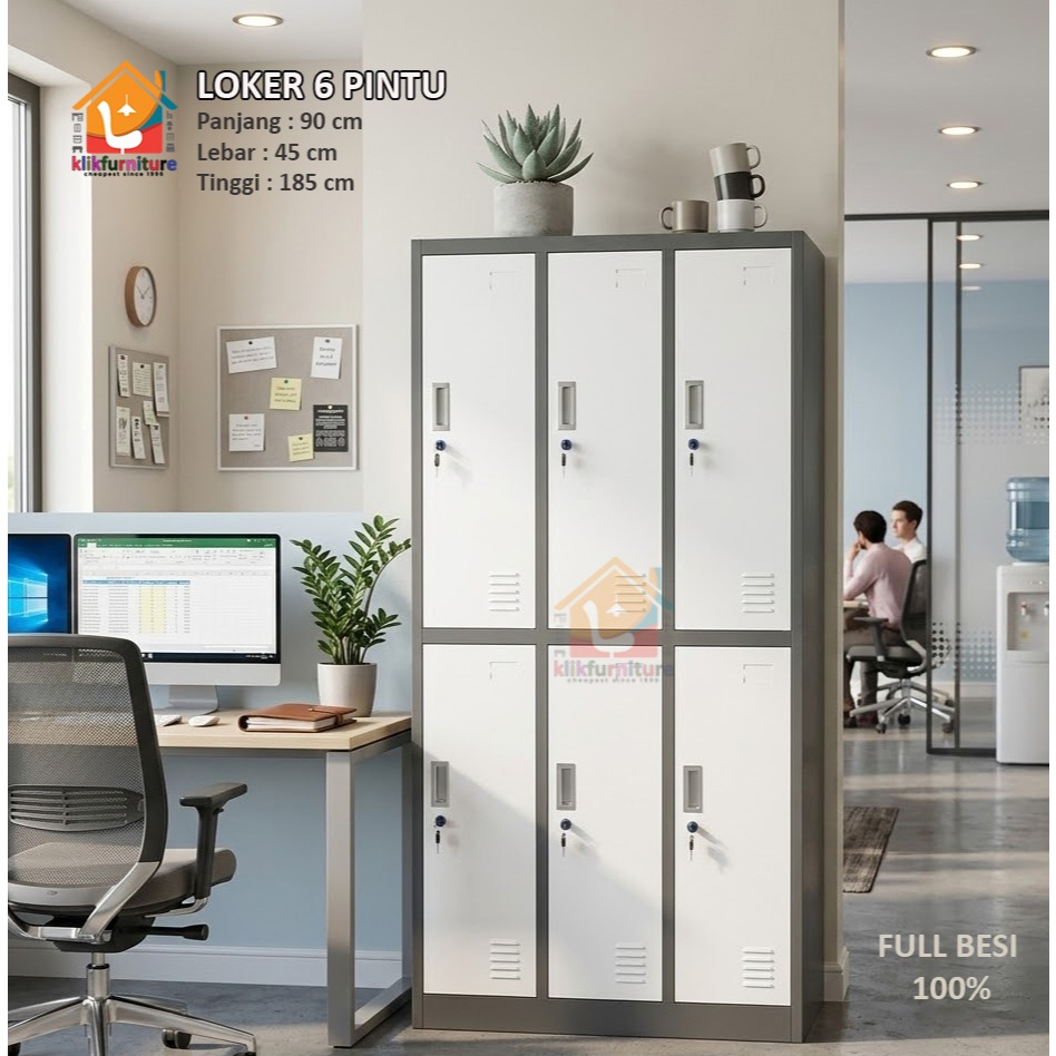 Jual Lemari Loker Locker Cabinet 6 Pintu Full Besi AKL 06 | Shopee ...